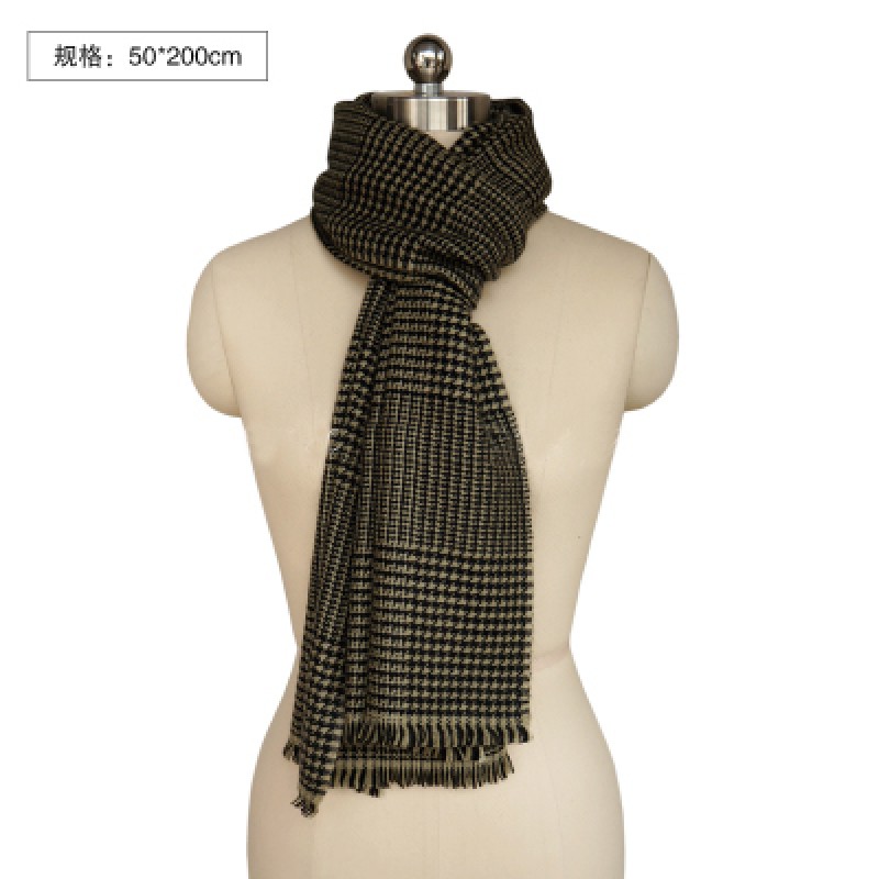 Pure Cashmere Scarves Black Plaid Women Fashional Winter Scarf